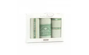 Komplet ścierek kuchennych 3szt Green Tea zielony w pudełku Zwoltex 23