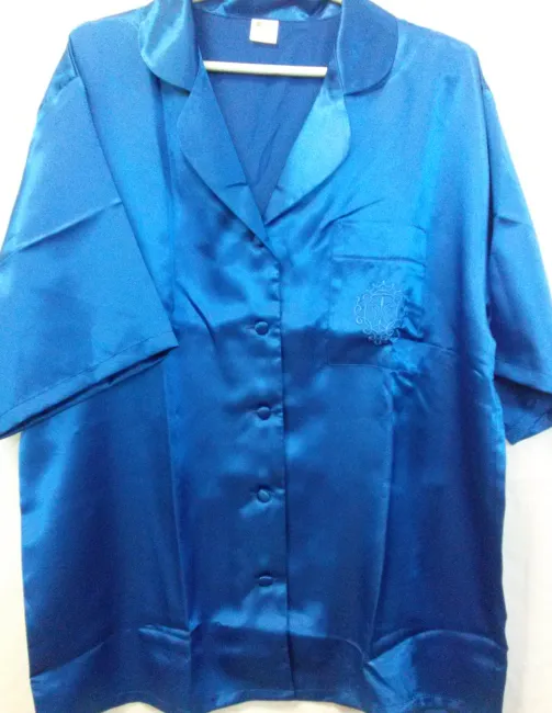 Piżama damska satyna krótka 110 rozmiar XL szafirowa 