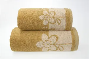 Ręcznik Paloma 2 70x140 musztardowy kwiatki 450g/m2 Greno