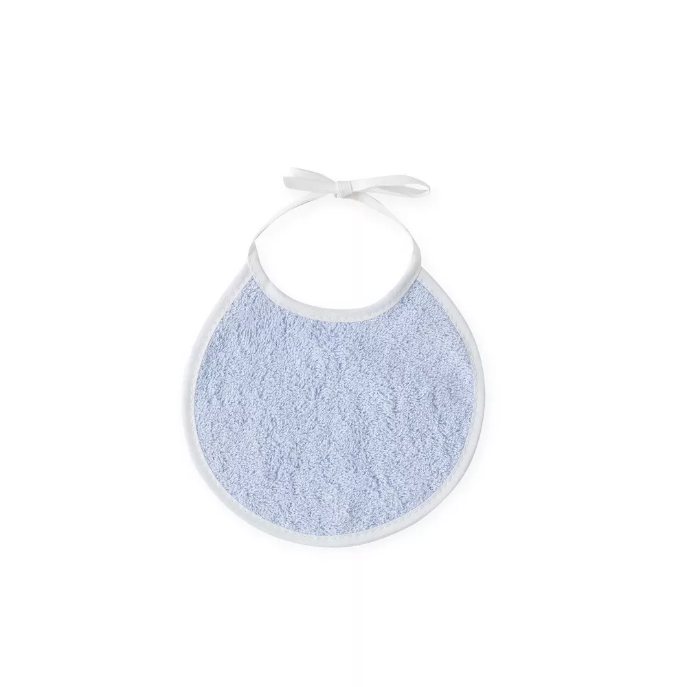 Okrycie kąpielowe 100x100 Baby biały  niebieski ręcznik z kapturkiem + śliniaczek