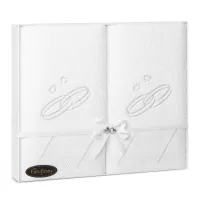 Komplet ręczników T/0483 2 szt Evita biały 2x50/90 zestaw upominkowy 485g/m2 Eurofirany