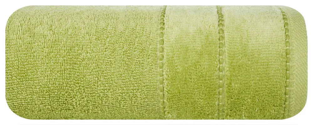 Ręcznik Mari 50x90 oliwkowy z welurową bordiurą 500g/m2 Eurofirany