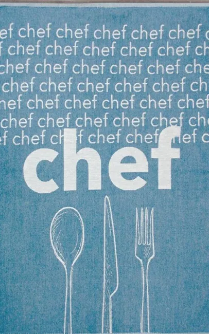 Ściereczka kuchenna 50x70 Chef niebieska sztućce Gusto