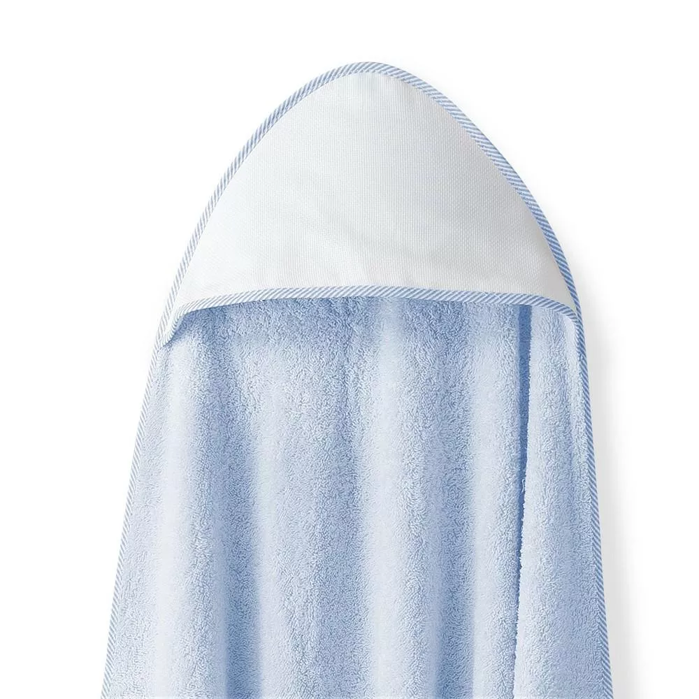 Okrycie kąpielowe 100x100 Punto 2 biały  niebieski ręcznik z kapturkiem + śliniaczek