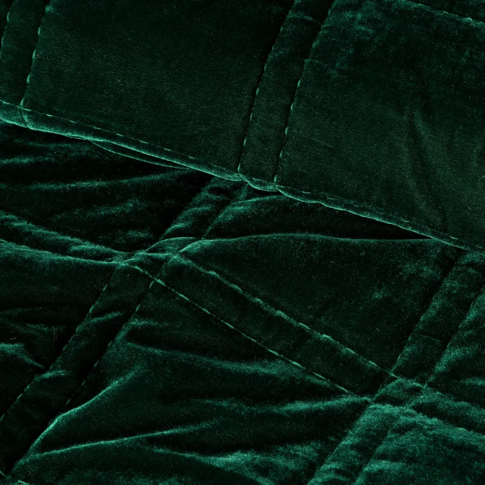 Narzuta dekoracyjna 170x210 Kristin 2 zielona ciemna welwetowa geometryczna Eurofirany