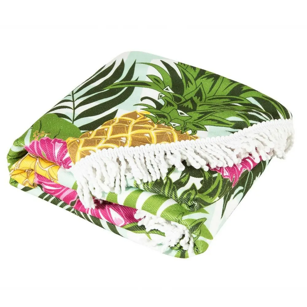 Ręcznik plażowy 150 okrągły Havana 04 ananasy 250g/m2 Eurofirany