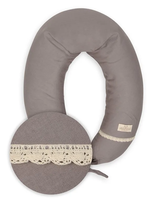 Poduszka pozycjonująca Relax Linen 190cm  szara do karmienia ciążowa wypoczynkowa