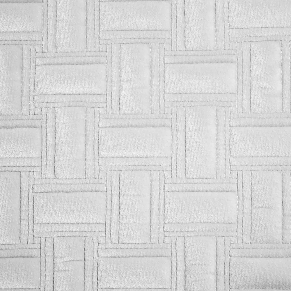 Narzuta dekoracyjna 220x240 Ria 3 biała welurowa geometryczna Eurofirany
