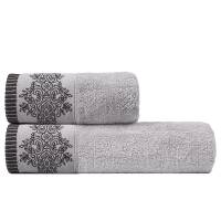 Ręcznik Gracja 70x140 srebrny frotte z bordiurą w stylu orientalnym 550 g/m2