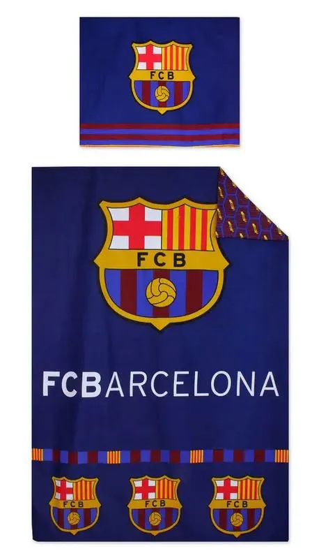 Pościel bawełniana 140x200 FC Barcelona 1607 Herb Barca poszewka 70x90