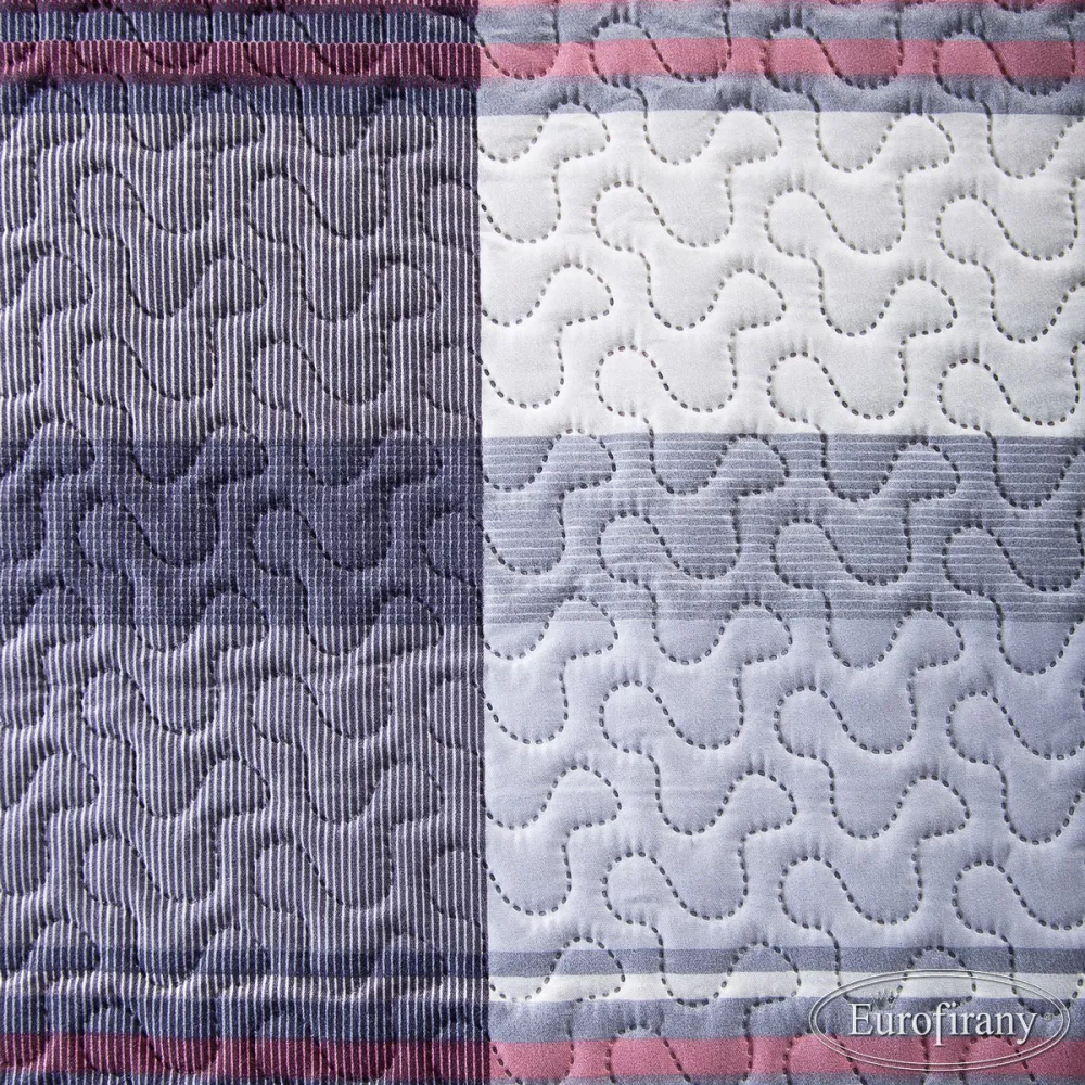 Narzuta dekoracyjna 220x240 Taylor 01 fioletowa w kratkę patchwork Eurofirany