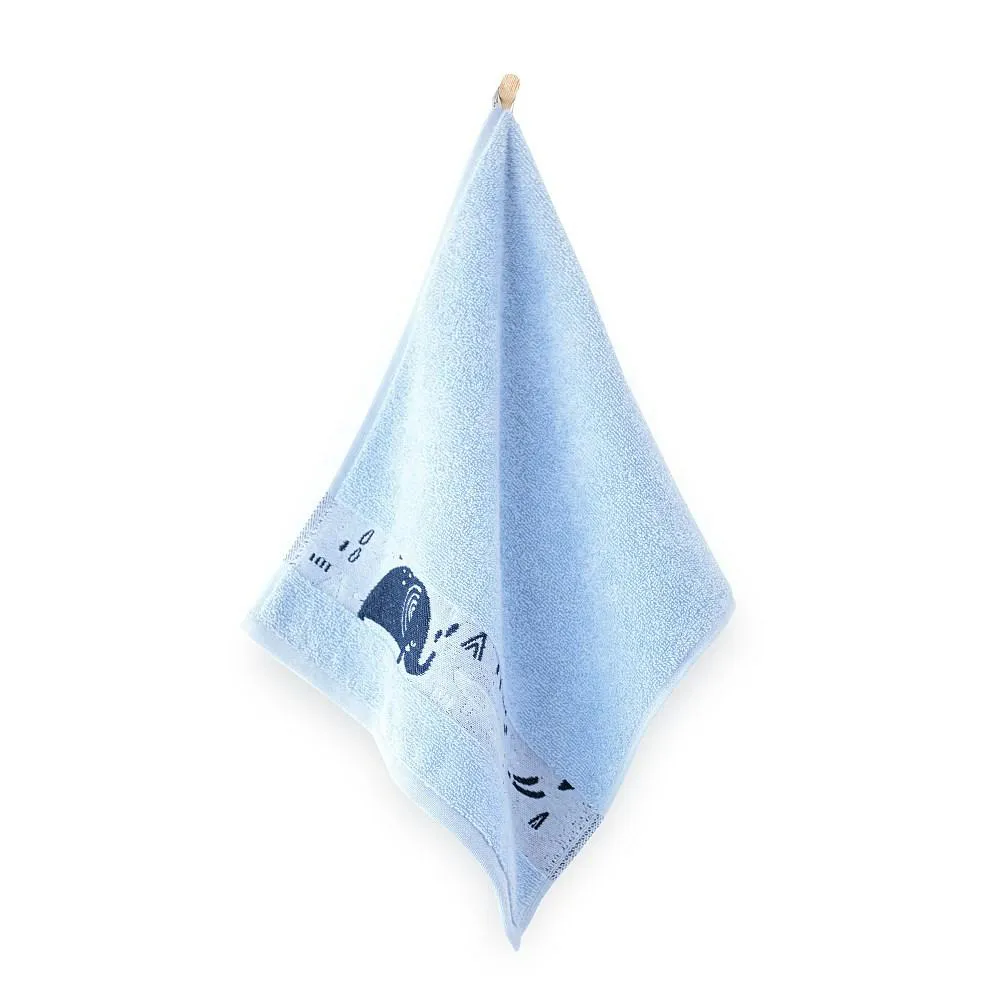 Ręcznik 30x50 Prysznic Gołębi-5443 niebieski słoń frotte bawełniany dziecięcy do przedszkola