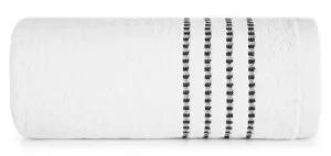 Ręcznik 50x90 Fiore biały 500g/m2 frotte ozdobiony bordiurą w postaci cienkich paseczków Eurofirany
