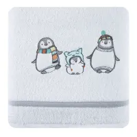 Ręcznik dziecięcy 50x90 Baby 12 pingwiny biało szare 450 g/m2 Eurofirany