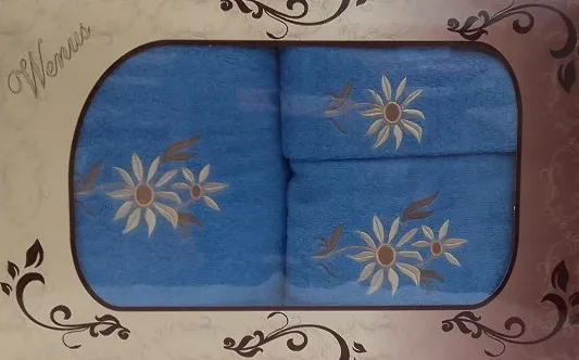 Komplet ręczników Wenus frotte 3 szt. Niebieski Słonecznik 8974