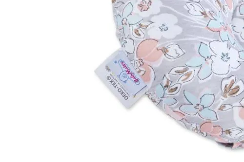 Poduszka dla niemowląt Kitty przeciwodkształceniowa szara morelowa kwiatki TDDPK-05 do karmienia