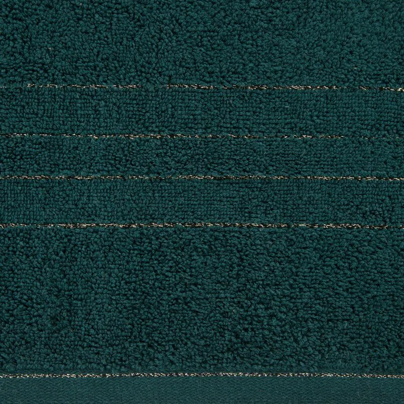 Ręcznik Gala 70x140 zielony ciemny  zdobiony błyszczącą nicią 500 g/m2 Eurofirany