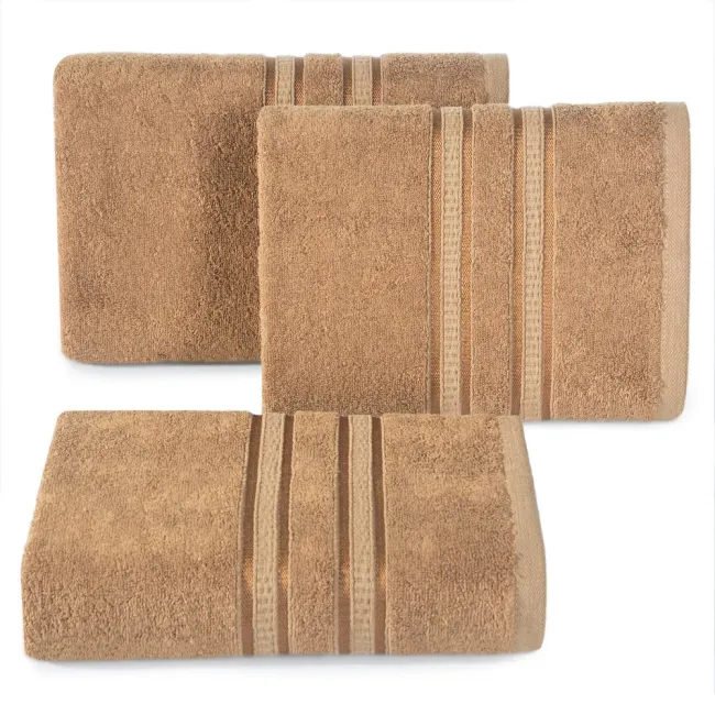 Ręcznik Mila 70x140 brązowy jasny bambusowy 500g/m2 Eurofirany