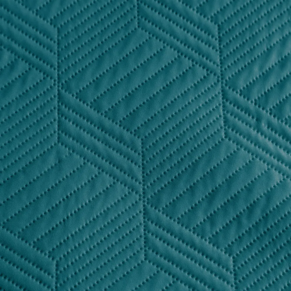 Narzuta dekoracyjna na fotel 70x160 Boni 2 turkusowa ciemna wzór geometryczny