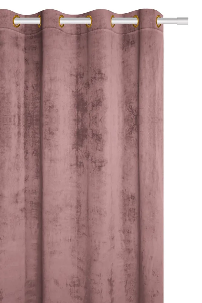 Zasłona gotowa 140x250 pudrowa różowa na przelotkach Soft welurowa