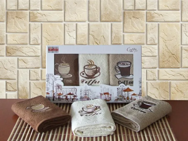 Komplet kuchenny Cotton Coffee 3 ręczniczki 30x50 3 cz. T20015-A