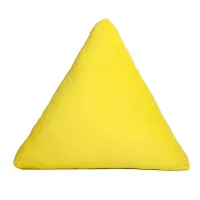 Poduszka Shape 43x50x12 trójkąt bryła żółta pluszowa 3D Domarex
