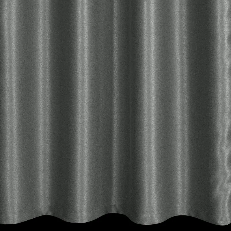 Zasłona 140x250 Selina stalowa  zaciemniająca z błyszczącą nicią gotowa na przelotkach Eurofirany