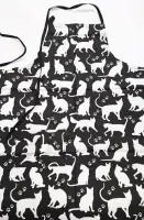 Fartuch kuchenny bawełniany 75x62 Koty kot kotki kocie łapki czarny biały 0322