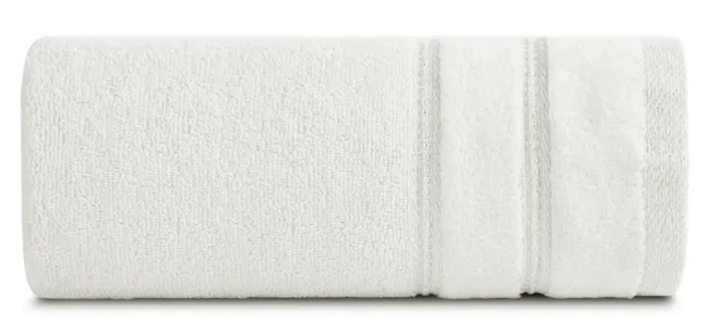 Ręcznik Glory 4 70x140 kremowy  z welurową bordiurą i błyszczącą nicią 500 g/m2 Eurofirany