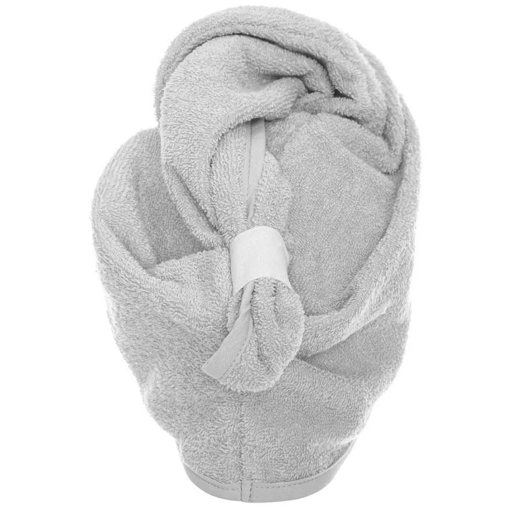 Turban kąpielowy 65x23 szary frotte ręcznik do włosów na głowę