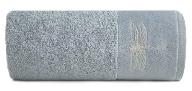 Ręcznik Lori 1 50x90 srebrny ważka 485g/m2 frotte Eurofirany
