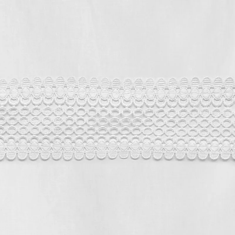 Pościel bawełniana 160x200 Lana 7 biała  z koronką haftowana jednobarwna Premium Eurofirany