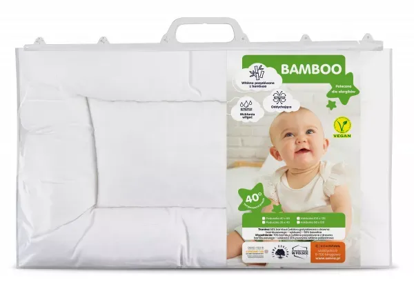 Poduszka antyalergiczna 40x60 Bamboo  płaska biała z włókien pozyskiwanych z drewna bambusowego Inter Widex