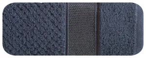 Ręcznik Milan 50x90 granatowy frotte 500g/m2 bawełniany z bordiurą przetykaną błyszczącą nicią Eurofirany