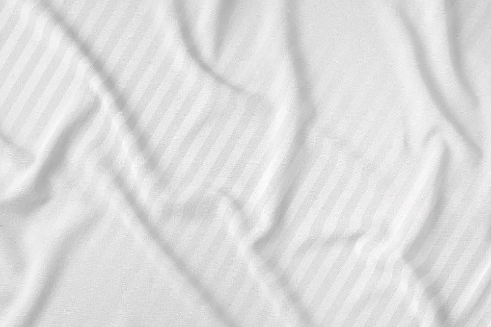 Pościel adamaszkowa 220x200 biała  jednobarwna paski 1 cm Pure