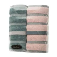 Komplet ręczników 2 cz. 2x50x90  niebieski różowy 500 g/m2 frotte zestaw upominkowy 23