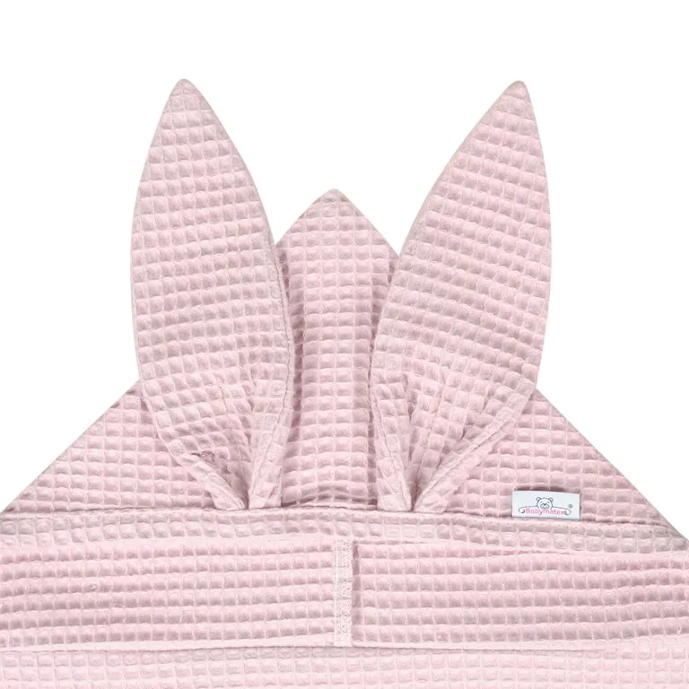 Okrycie kąpielowe 70x140 Bunny królik     różowe wafel ręcznik z kapturkiem