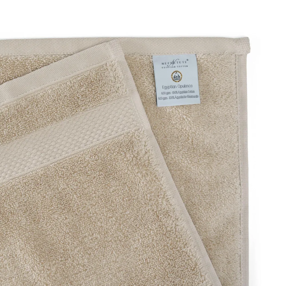 Ręcznik Opulence 50x100 beżowy z bawełny  egipskiej 600 g/m2 Nefretete