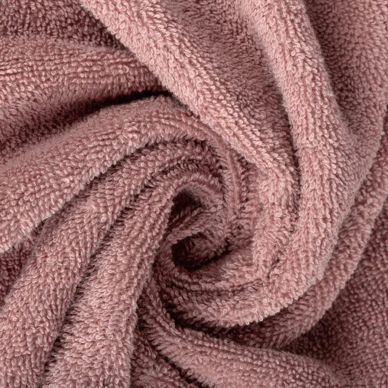 Ręcznik 30x50 Amanda  pudrowy różowy z ozdobną welurową bordiurą w pasy frotte 500 g/m2 Eurofirany