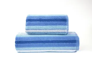 Ręcznik Eden 70x140 niebieski paseczki 400g/m2 Greno
