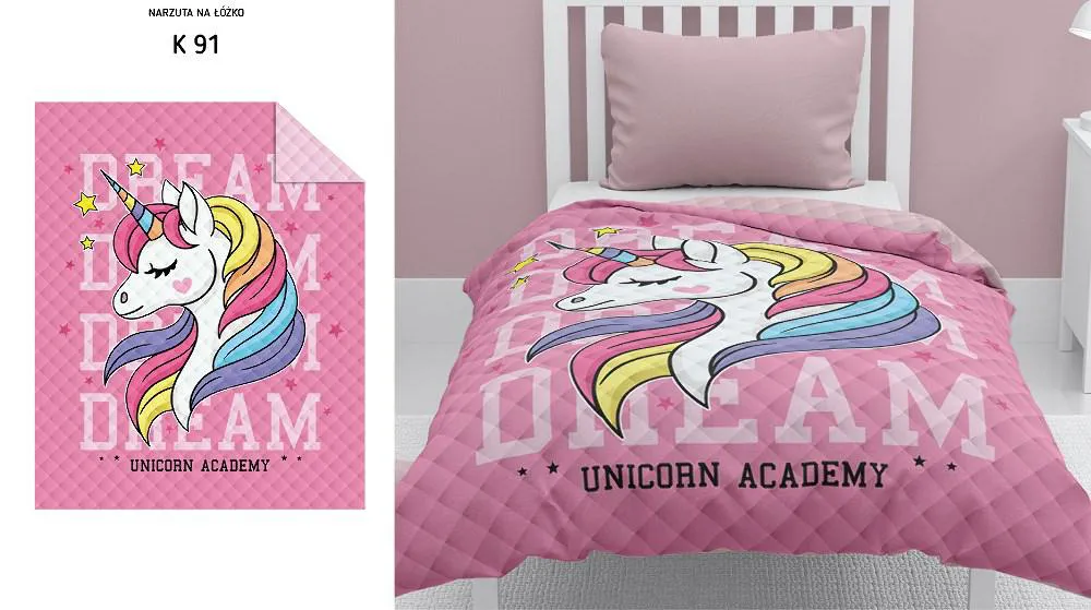 Narzuta młodzieżowa Holland 170x210 K 91 unicorn dwustronna dekoracyjna na łóżko pikowana 13