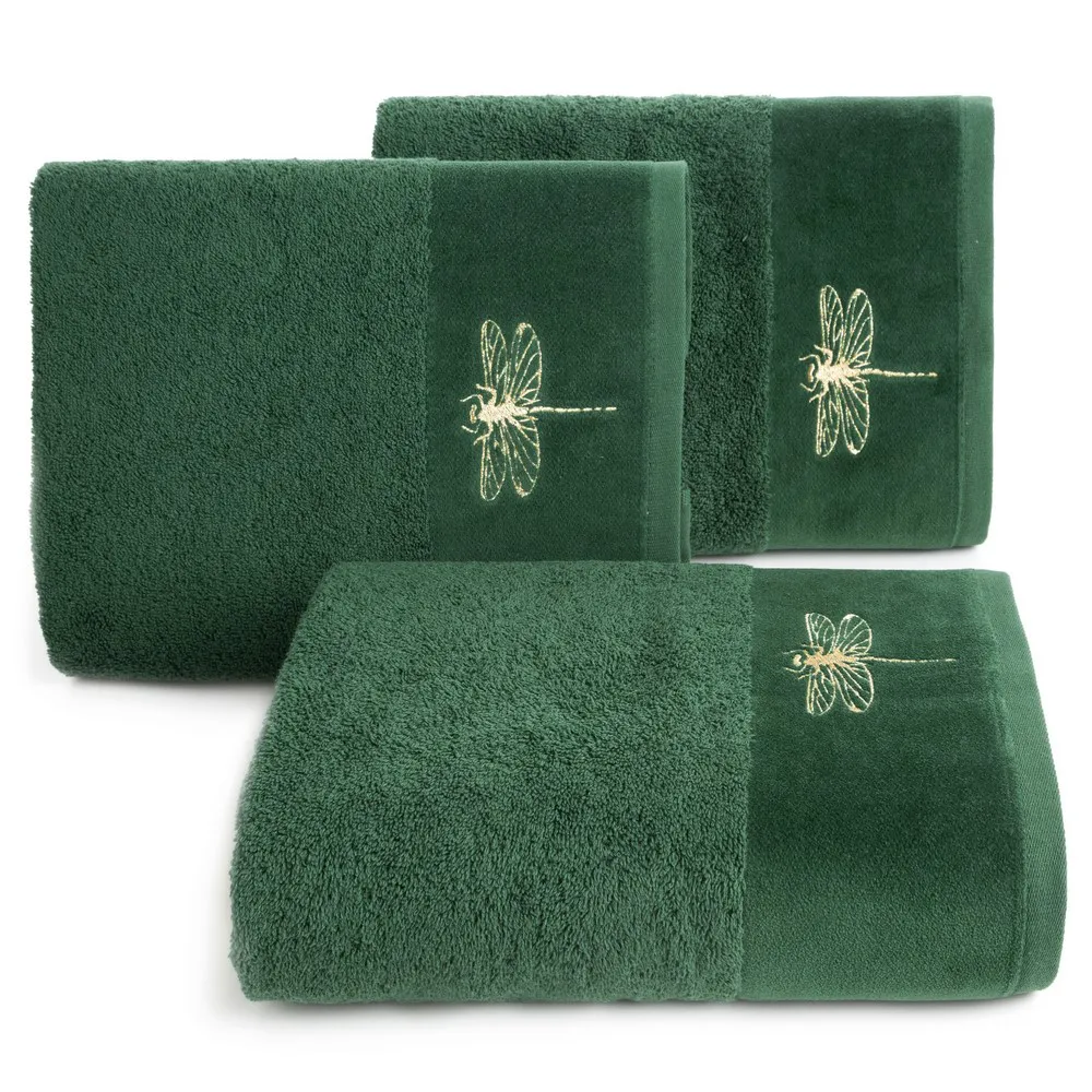 Ręcznik Lori 1 70x140 zielony ważka 485g/m2 frotte Eurofirany