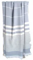 Ręcznik plażowy 90x180 Ellegant szary     pasy z frędzlami Plaża 23