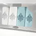 Komplet ręczników w pudełku 4 szt Gift  biały aqua wzór 5 Frotex