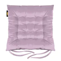Poduszka siedzisko 40x40x8 Velvet 16 na krzesło lila welurowa z wiązaniem dekoracyjna Eurofirany