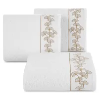 Ręcznik 50x90 Blanca 10 biały złoty liście 500g/2 frotte Limited Collection Eurofirany