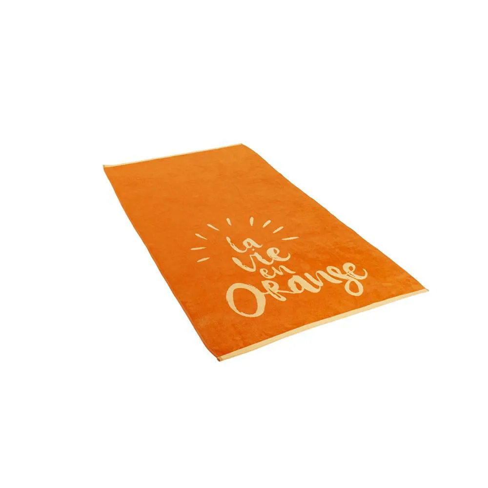 Ręcznik plażowy 90x170 Orangedr pomarańczowy żółty ZV-7798R welurowy 380g/m2 Clarysse