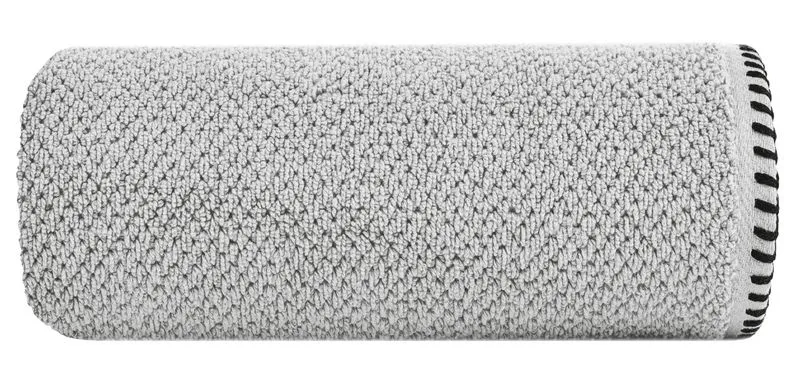 Ręcznik 50x90 Mabel stalowy kontrastującym obszyciem krawędzi frotte 500 g/m2 Eurofirany