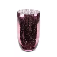 Szklany wazony dekoracyjny Molly 16x28 różowy