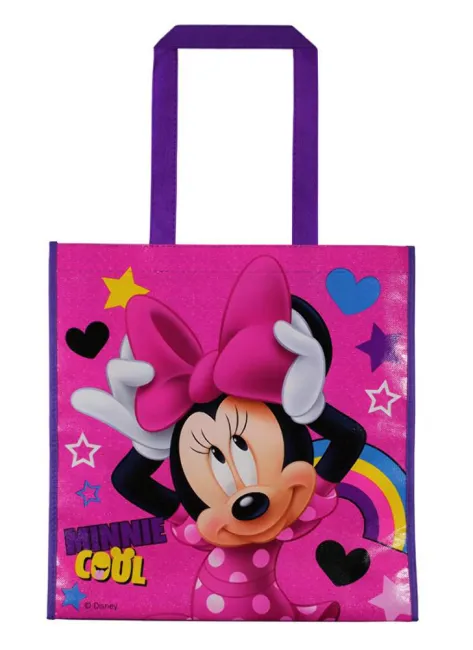 Torba na zakupy Myszka Mini Minnie Mouse różowa fioletowa 0077 torebka dziecięca z uszami